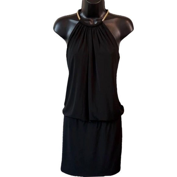 JESSICA SIMPSON Halter Blouson Mini Dress Black Size 4 Women’s Small - Picture 5 of 16